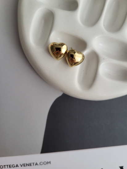 Серьги-гвоздики женские «Дутые сердечки»