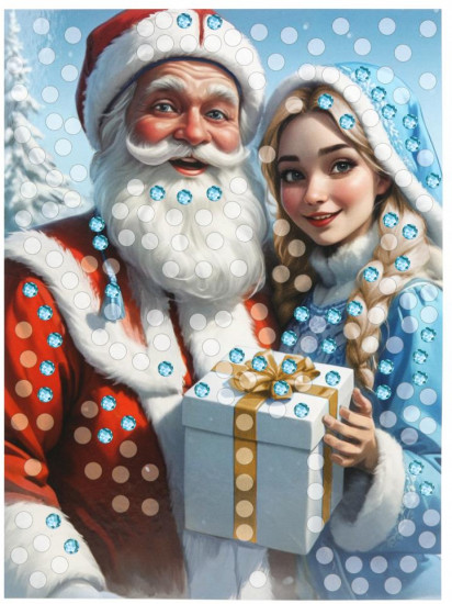 Аппликация из пайеток и страз «Новый год»