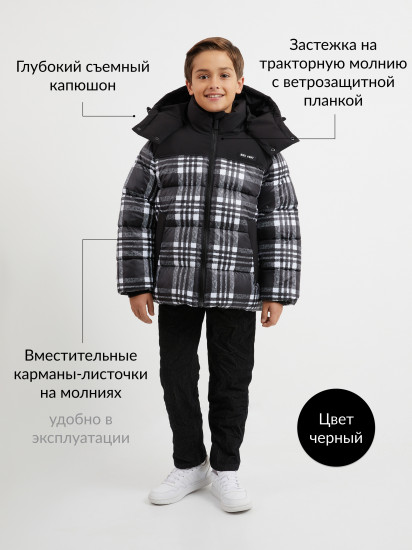 Куртка зимняя для мальчика на искусственном пуху  в клетку 
