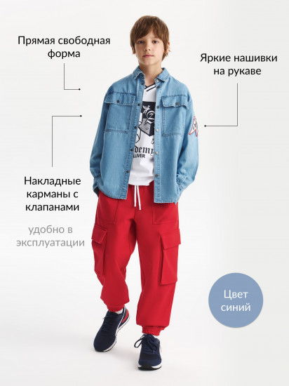 Рубашка джинсовая с длинным рукавом для мальчика 