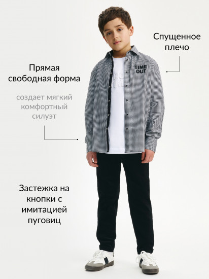 Рубашка с длинным рукавом для мальчика в клетку 