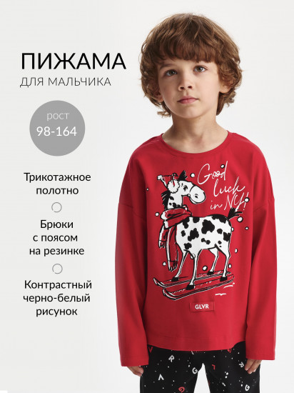 Пижама для мальчика из трикотажа с принтом