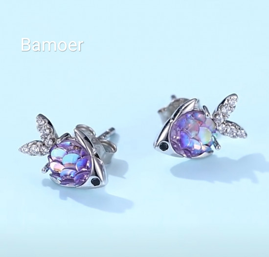 Серьги-гвоздики «Рыбки»