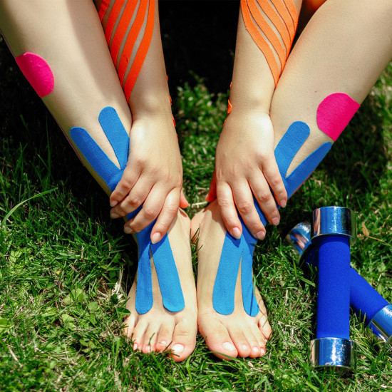 Кинезио-тейп «Вилка» для наложения на кожу тела с усиленной фиксацией