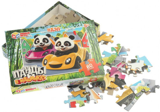 Пазл «Панды в машинках»