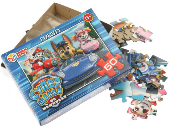 Пазл «Суперщенки в машинках»