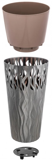 Кашпо для цветов со вставкой