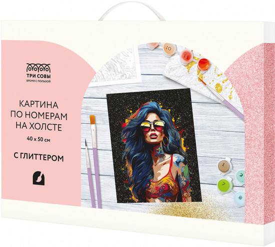 Картина по номерам с глиттером «Драйв»