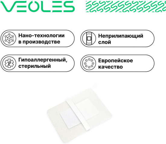 Пластырь-повязка послеоперационная стерильная воздухопроницаемая с абсорбирующей подушечкой