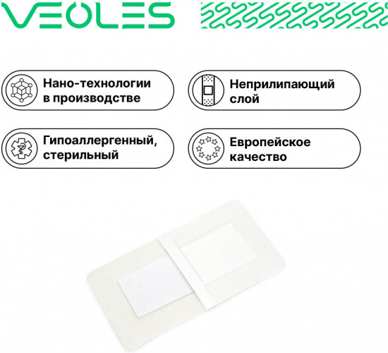 Пластырь-повязка послеоперационная стерильная воздухопроницаемая с абсорбирующей подушечкой