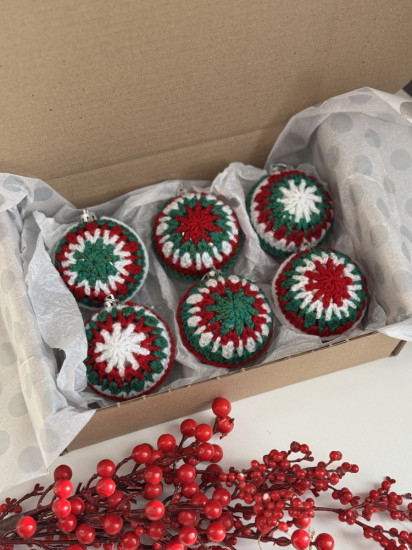 Набор елочных шаров ручной работы