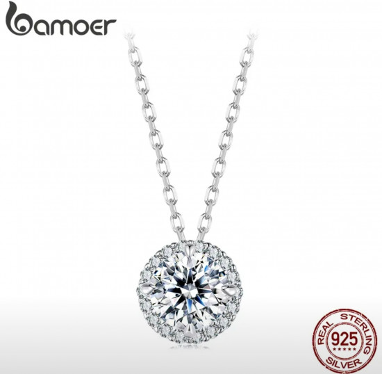 Колье из серебра с муассанитом «Грация»