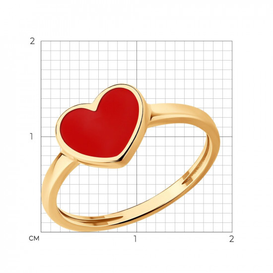 Кольцо из золочёного серебра с эмалью