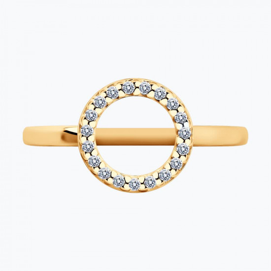 Кольцо из золочёного серебра с фианитами