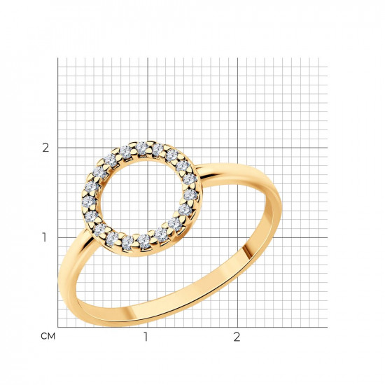 Кольцо из золочёного серебра с фианитами