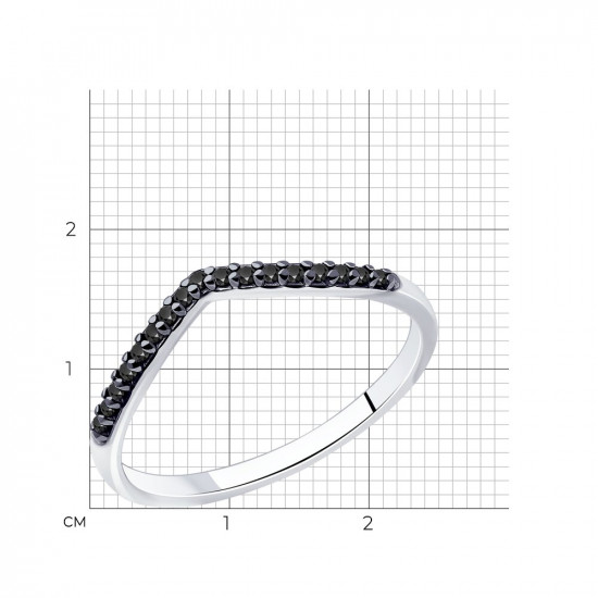 Кольцо из серебра с фианитами