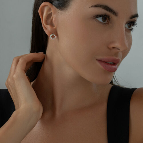 Серьги из серебра с фианитами