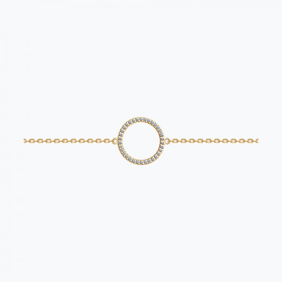 Браслет из золочёного серебра с фианитами