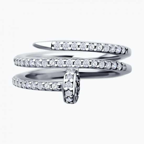 Кольцо из серебра с фианитами