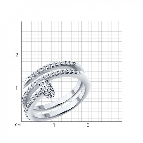 Кольцо из серебра с фианитами