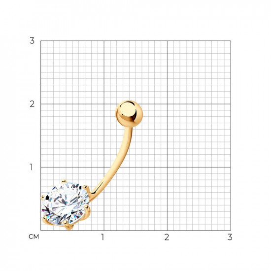 Пирсинг из серебра с фианитом
