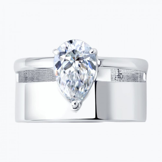 Кольцо из серебра с фианитом