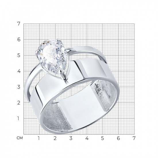 Кольцо из серебра с фианитом