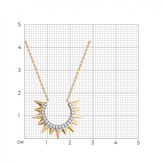 Колье из золочёного серебра с фианитами