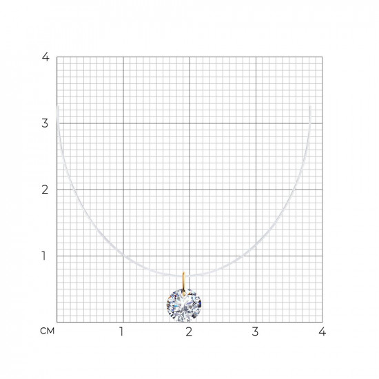 Колье из золочёного серебра с фианитом