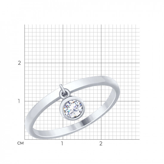 Кольцо из серебра с фианитами