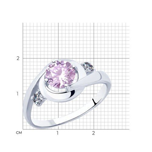 Кольцо из серебра с фианитами