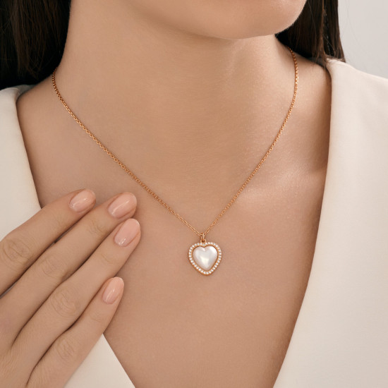 Колье из золочёного серебра с синтетическим жемчугом и фианитами