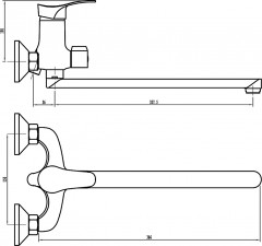 Смеситель для ванны с душем - Фото 4