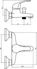 Смеситель для ванны с душем - Фото 5