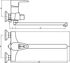 Смеситель для ванны с душем - Фото 4