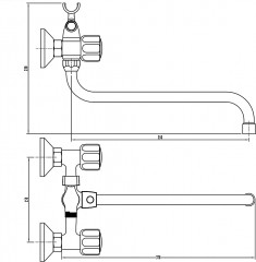 Смеситель для ванны с душем - Фото 5