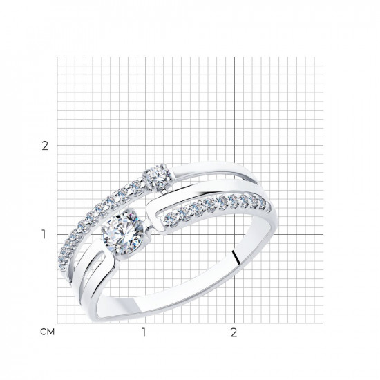 Кольцо из серебра с фианитами