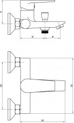 Смеситель для ванны с душем - Фото 7
