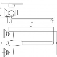 Смеситель для ванны с душем - Фото 5