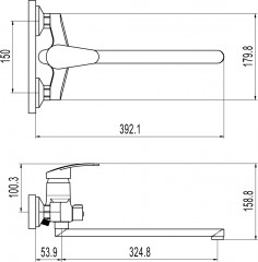 Смеситель для ванны с душем - Фото 4