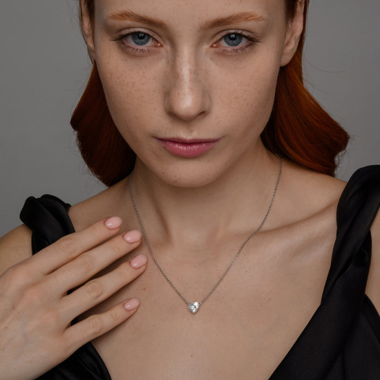 Колье из серебра с фианитом