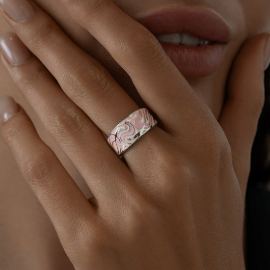 Кольцо из серебра с эмалью