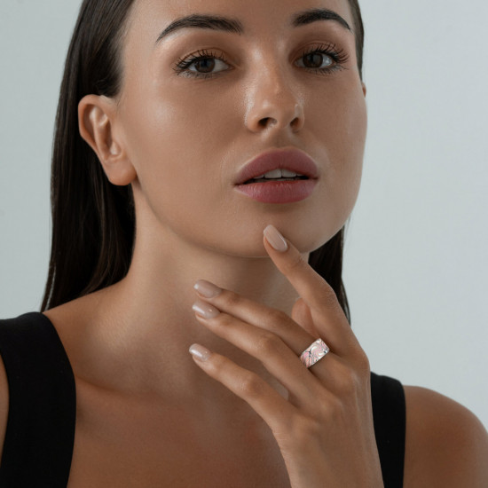 Кольцо из серебра с эмалью