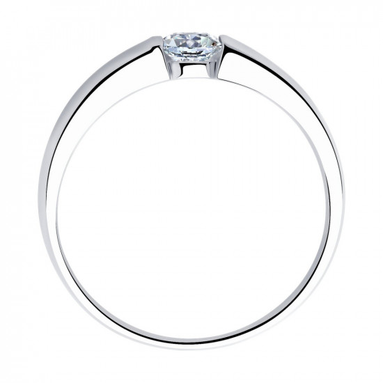 Кольцо помолвочное из серебра с фианитом