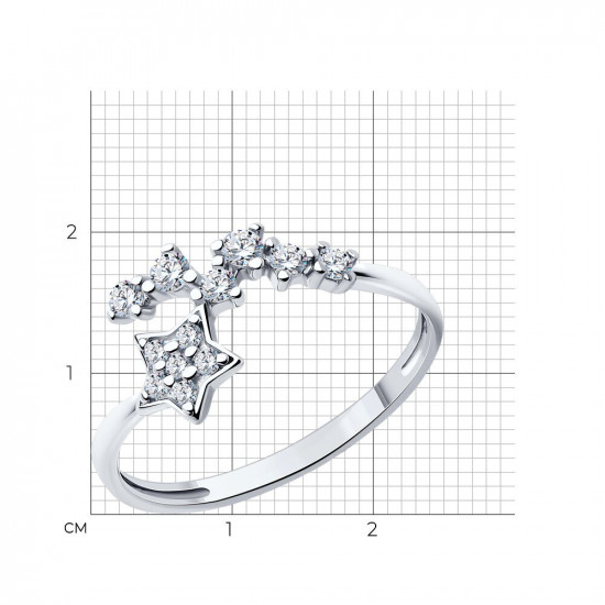 Кольцо из серебра с фианитами