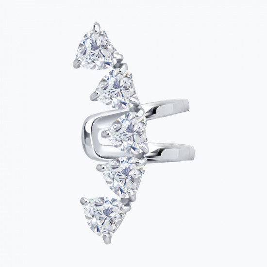 Серьга из серебра с фианитами