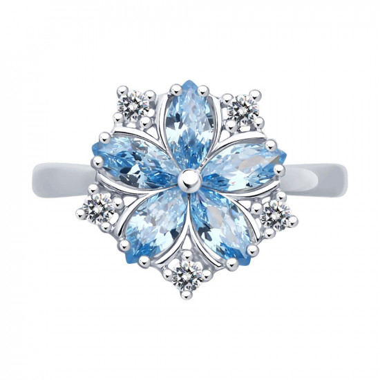 Кольцо из серебра с фианитами