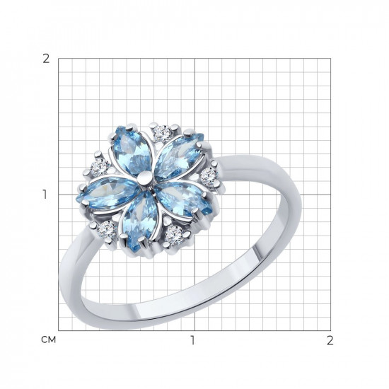 Кольцо из серебра с фианитами