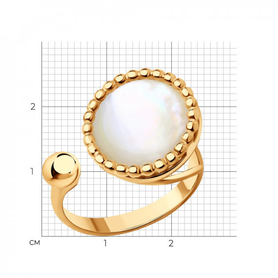 Кольцо из золочёного серебра с перламутром