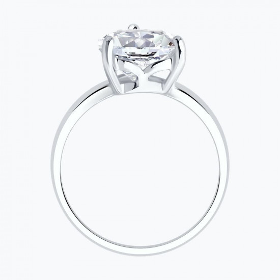 Кольцо из серебра с фианитом